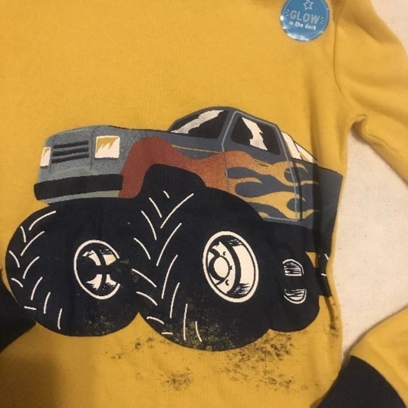 NWT 12 kids glow dark monster truck pajamas - Picture 3 of 7